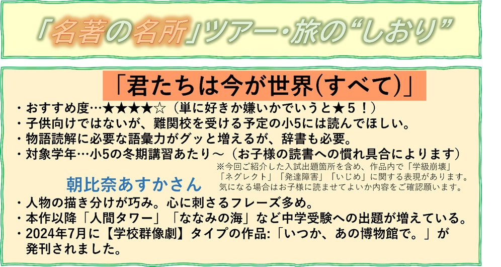 中学入試によく出た「名著の名所ツアー【物語編】」