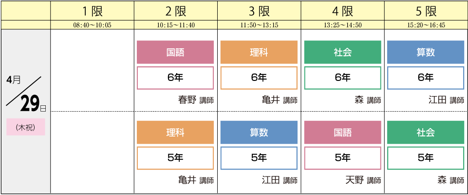 ゴールデンウィーク クラスアップ講座 四谷・早稲アカ日程