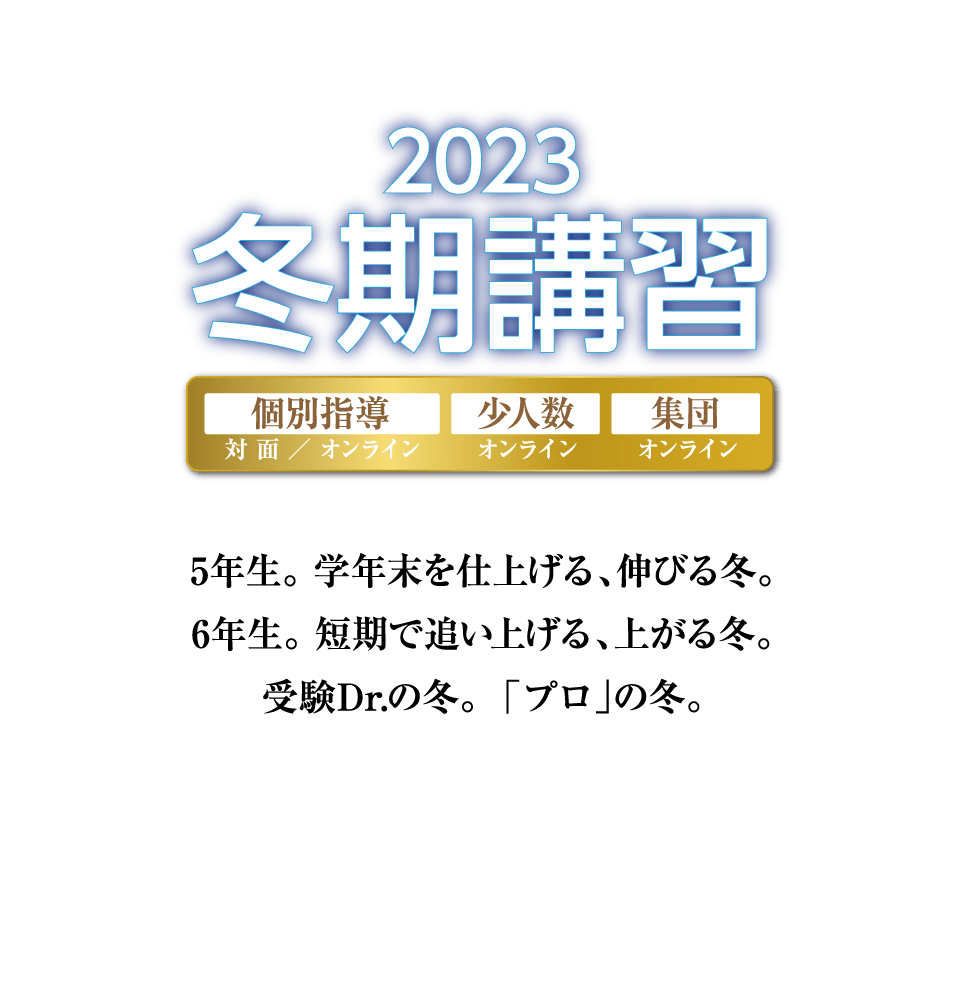受験Dr.(受験ドクター)の冬。「プロ」の冬。冬期講習　少人数・集団オンライン授業